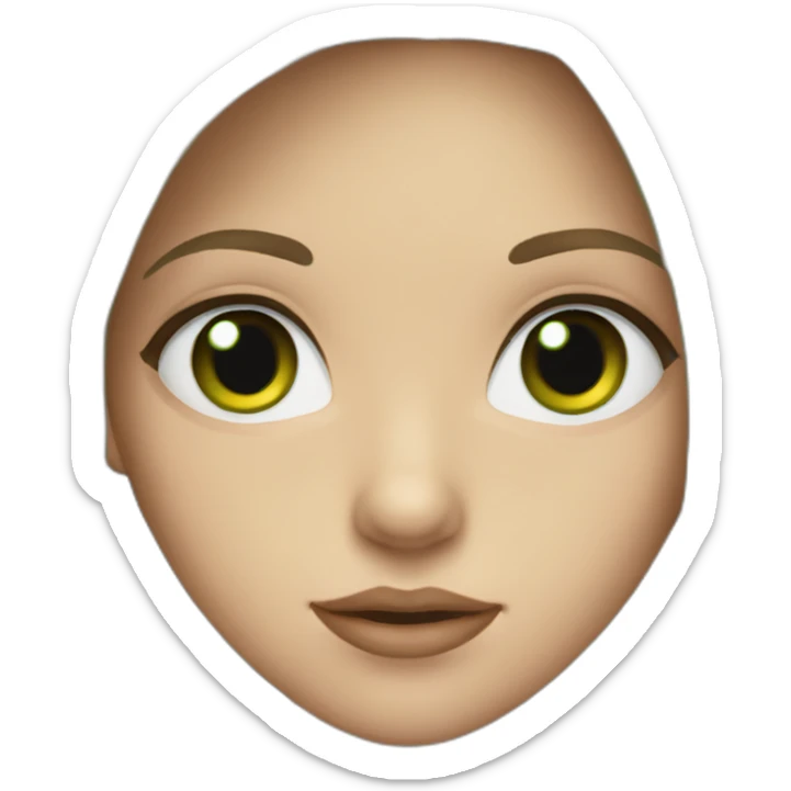 girl with long brown hair big green eyes, full lips sticker