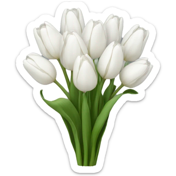 white tulip bouquet  sticker