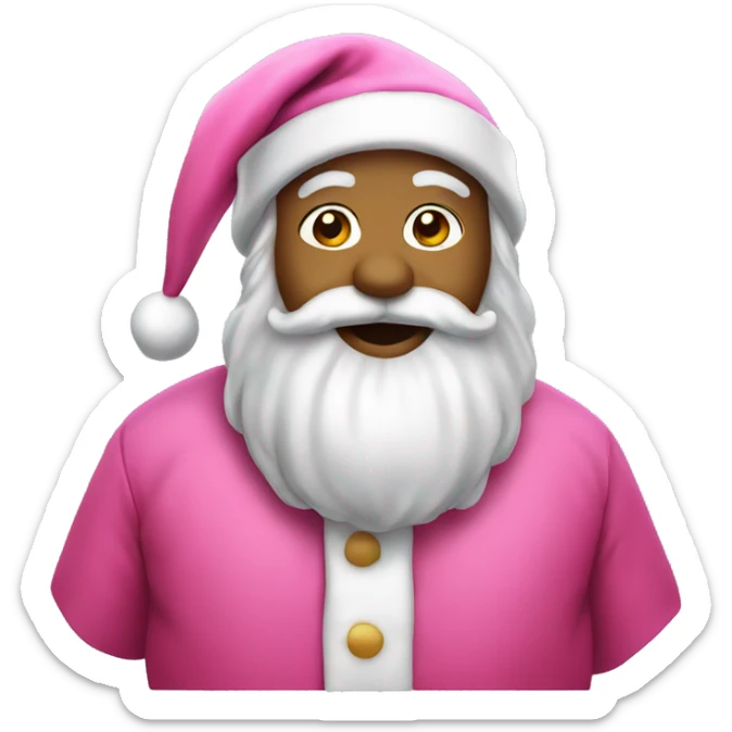 Santa Claus wearing pink Santa clothes  sticker