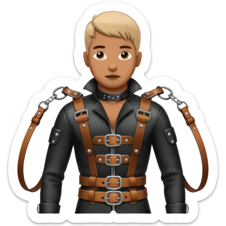 Male BDSM clothing, keep only the clothing part, excluding the head and the icon, keep it simple. sticker
