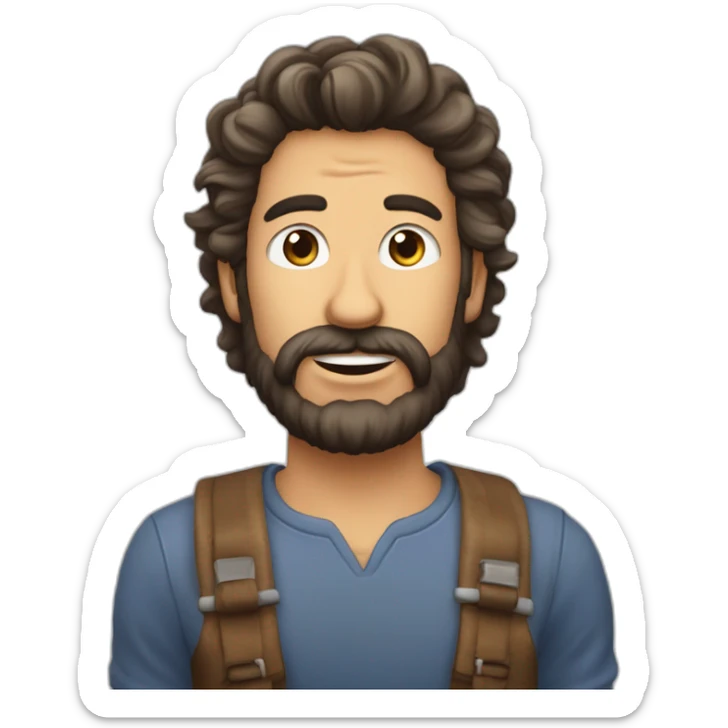 hombre pelo canoso y barba haciendo un gesto de ok a la vez que giña un ojo sticker