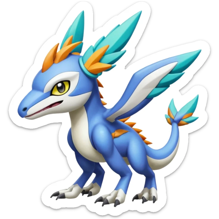 Colorful Meloetta-Latios-Wargreymon-Sergal-Pokémon-Digimon-Fakémon-fusion-hybrid-creature sticker