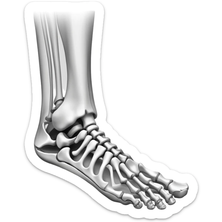 x-ray of foot bones, medical scan of foot skeleton sticker