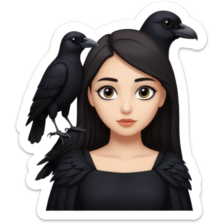 Black aly is the wife of cregan stark and looks like Hande Erçel. She has a raven on her shoulder  sticker