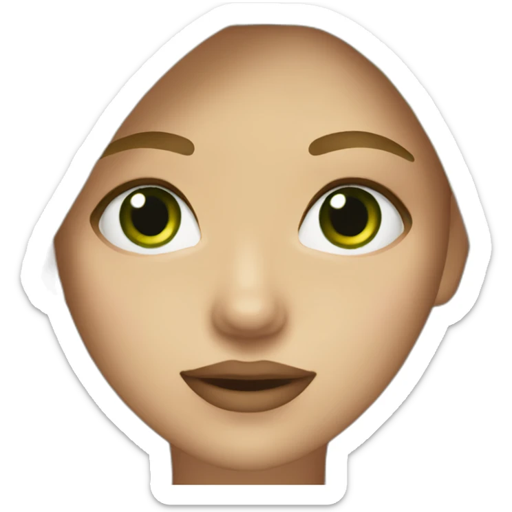 girl with dirty blonde hair dark eyebrows and dark green eyes sticker