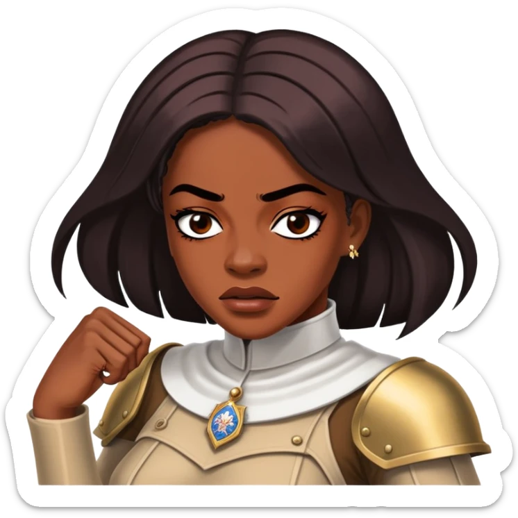 Azealia banks fighting the late queen of england over the assassination of princess diana in the style of attack on titan.  sticker