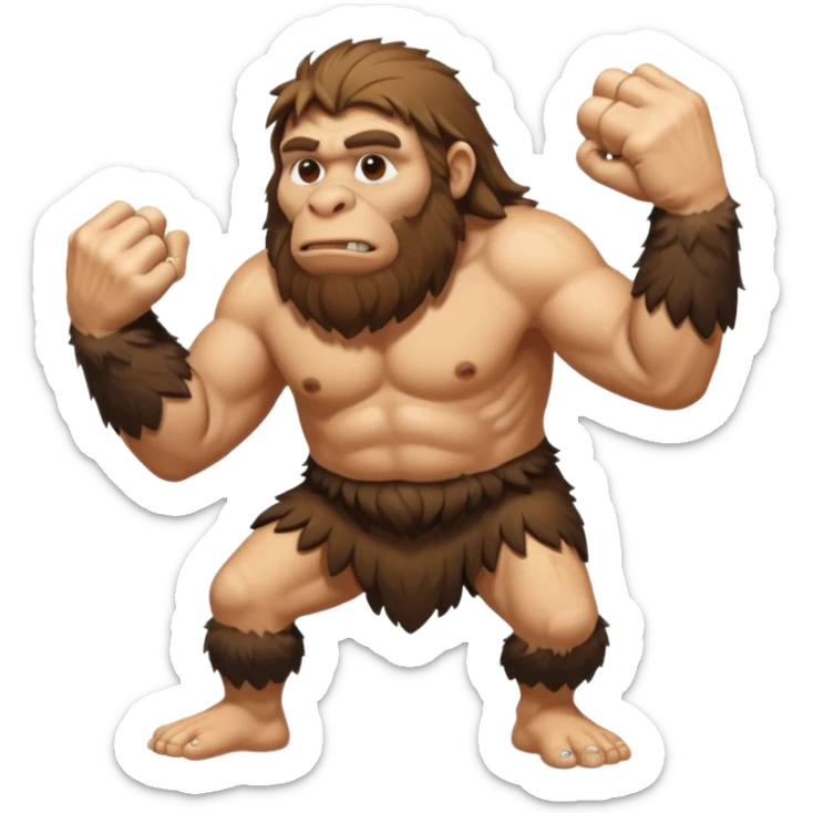 Can you make a emoji of a Neanderthal  with his knuckles dragging on the ground? sticker