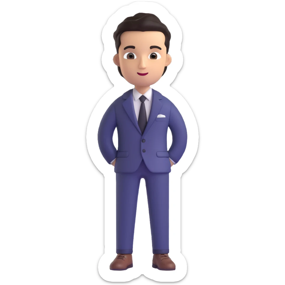 3D emoji of a person, stylish and confident, inspired by reference photo sticker
