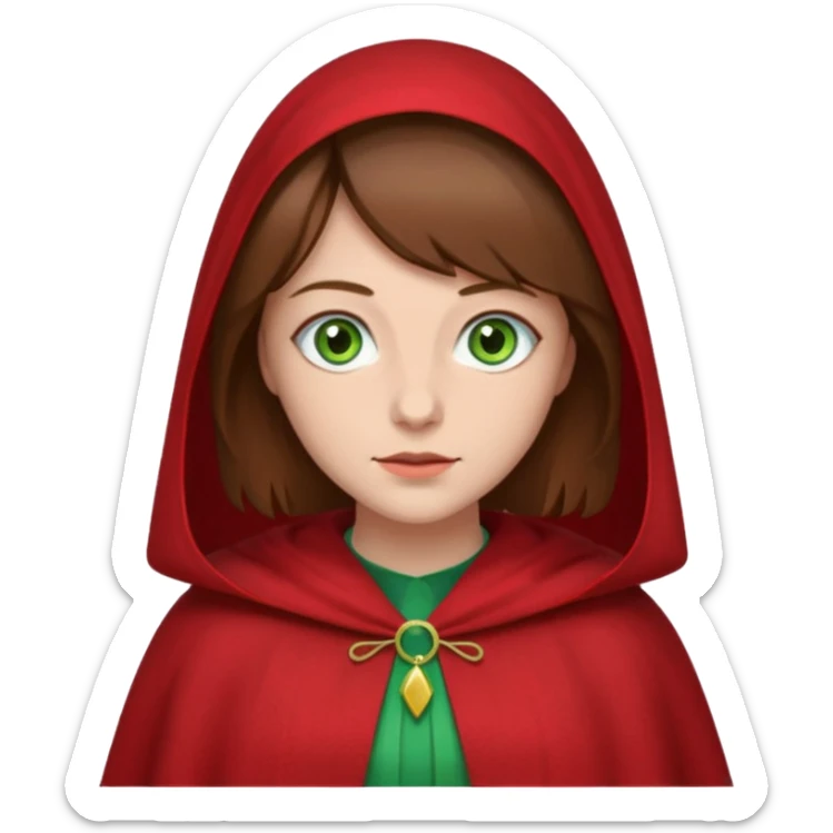 Handmaid woman with brown hair and green eyes sticker