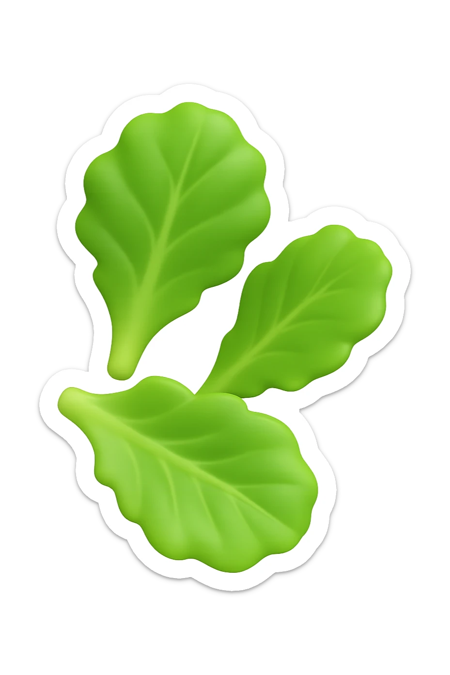 EMOJI STILE IPHONE 3D DI foglie di insalata che fluttuano in aria sticker