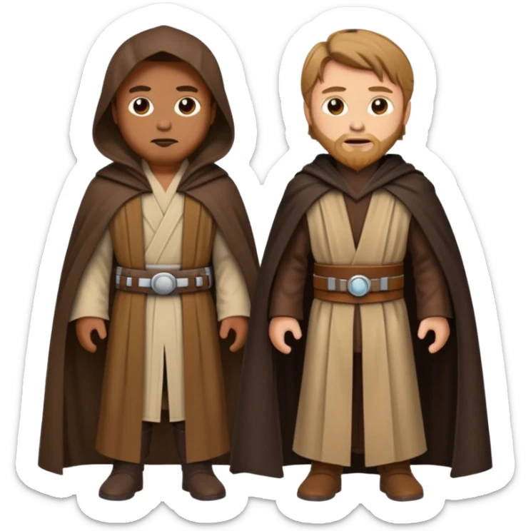 I can't star wars Style Emoji with Obi-Wan that Standing in Front of Anakin And Anakin Is Cut at half  sticker