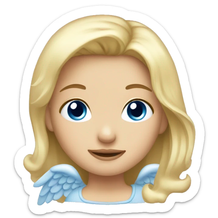 blonde hair blue eyed girl angel sticker