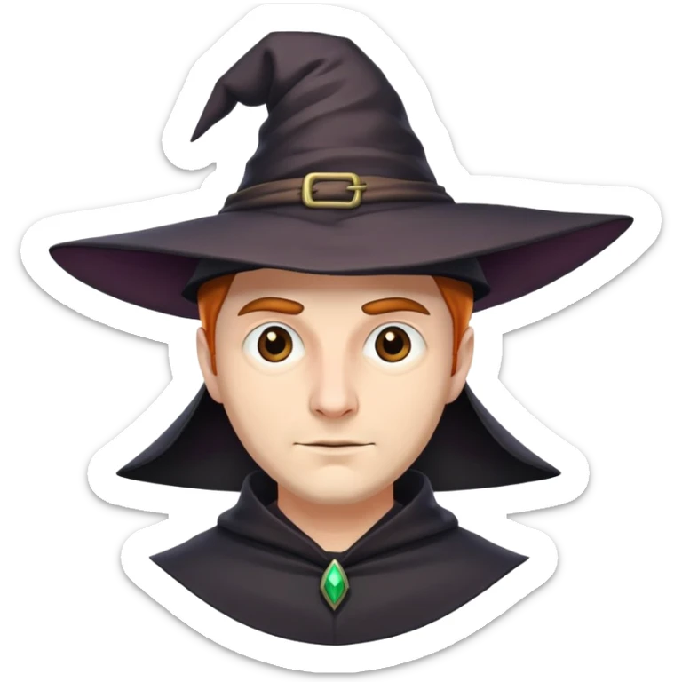 Man with witch hat sticker