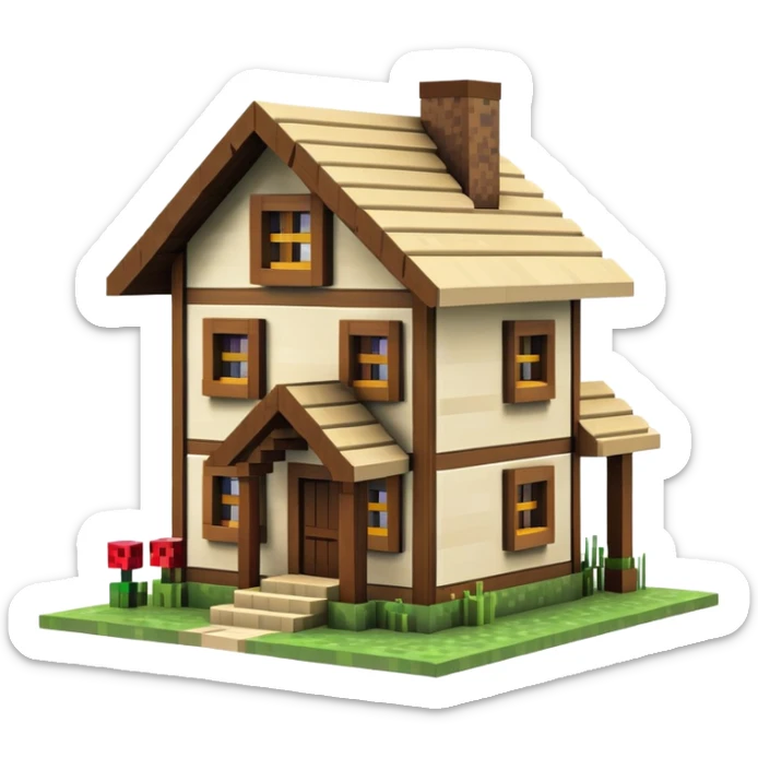 Minecraft house sticker