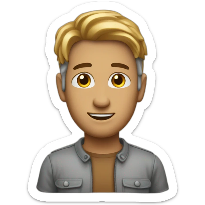 Emoji qui est étonné ouvrant grand les yeux et mettant ses mains derrière sa tête sticker