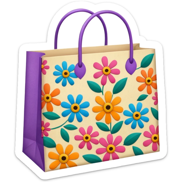 beautiful shopping bag sticker