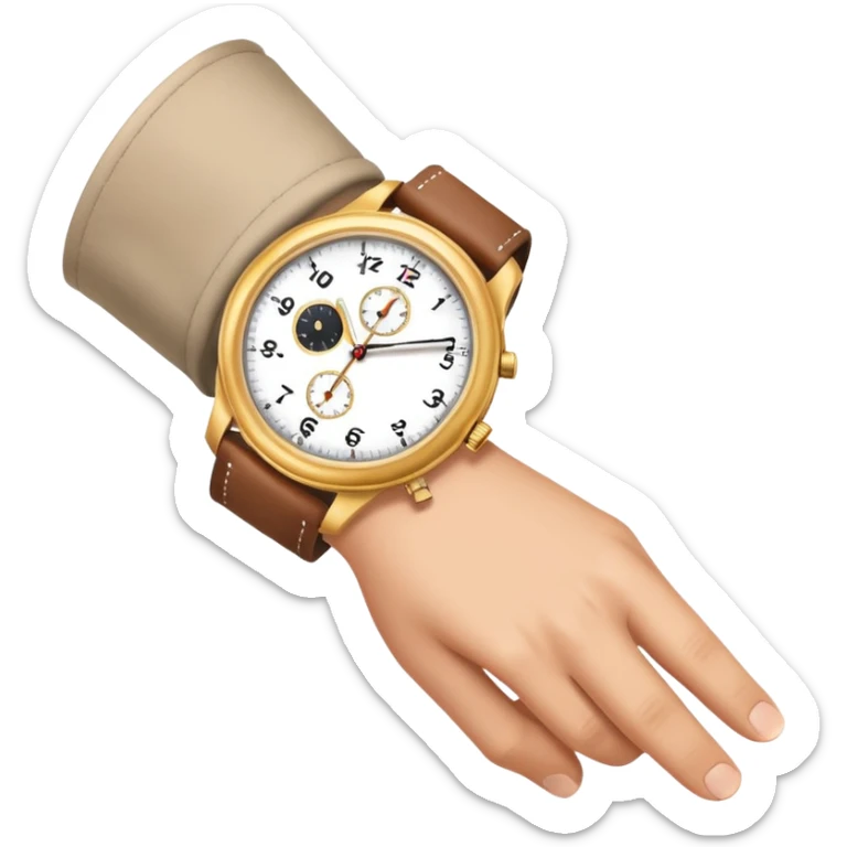 Just the finger like in the 4 picture but the watch on top of the sleeve, literally this emoji (👈) but with a Watch and a sleeve sticker