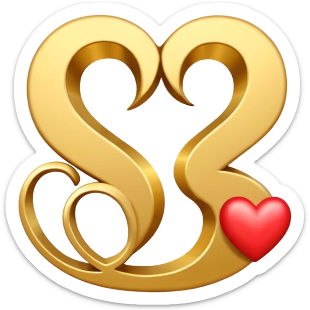 Letter s with heart it should be in poetry style and only should be drawn not just printed ones as if it it's written sticker