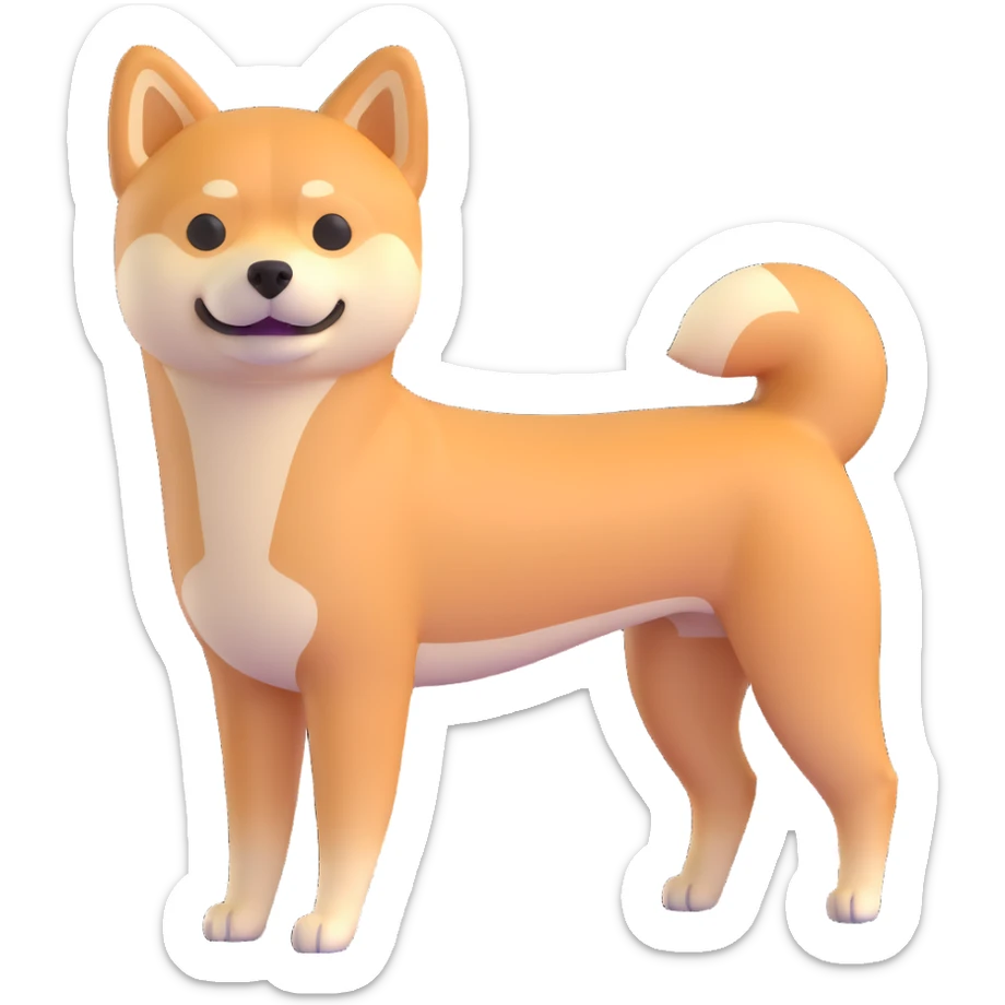 shiba inu skinny sticker