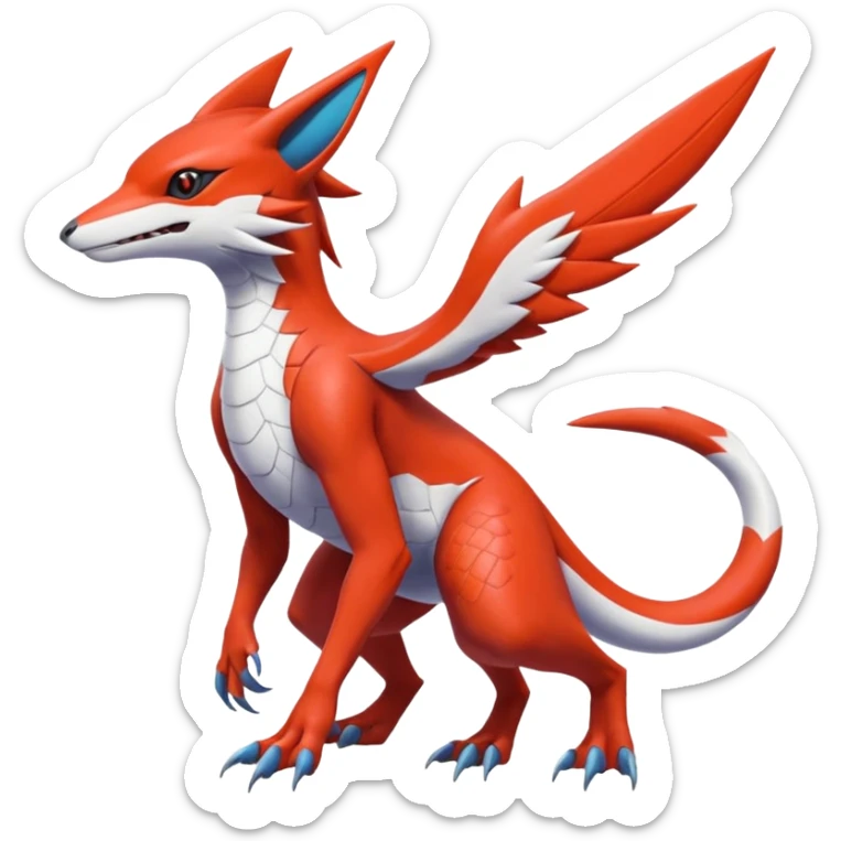  exotic tropical cyber-Sleuth-Latias-Sergal-Litten-Linoone-Noibat-Fakémon-Pokémon-Vernid-creature sticker