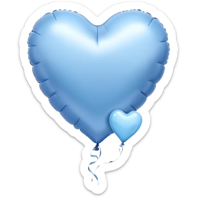 dark blue love letter in pastel blue and perl metallic heart-shaped balloons sticker