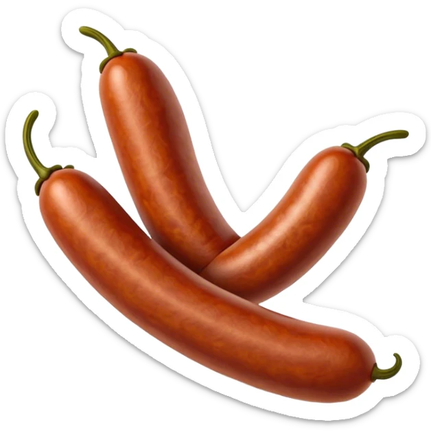 Chorizo Cinematic Realistic Chorizo Dish Emoji, depicted as a single, perfectly spiced sausage, rendered with rich textures and dynamic, appetizing lighting. sticker
