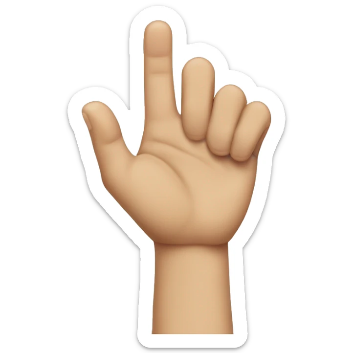 close the fingers and open the little finger to the ring fingerpunch hands sticker