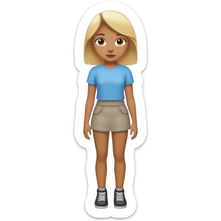 full body girl with brown skin and blonde hair sticker