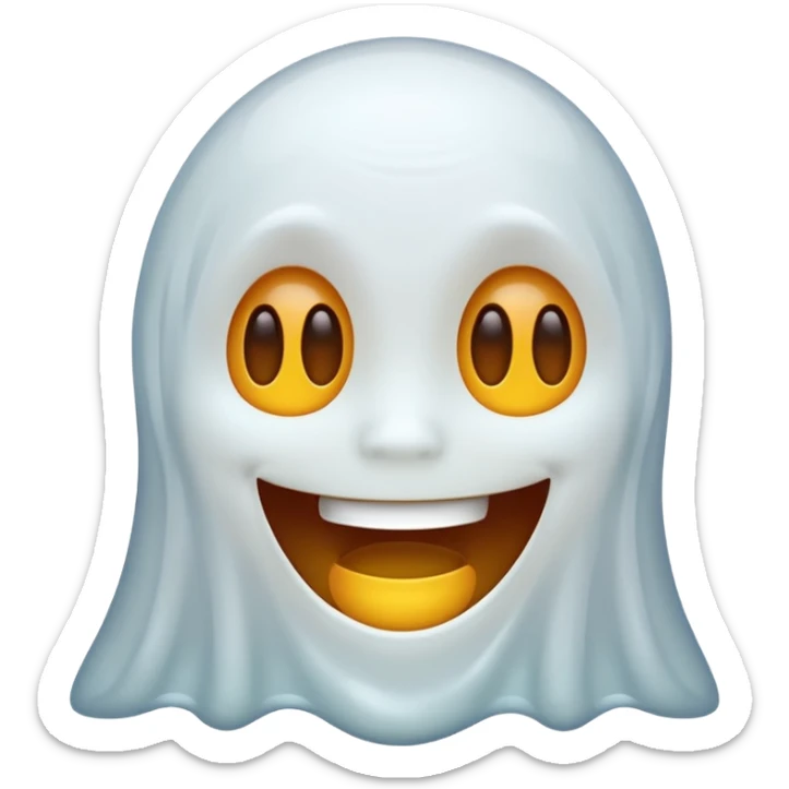 Emojis qui rigole fusionné avec l’emojis fantôme 👻 sticker