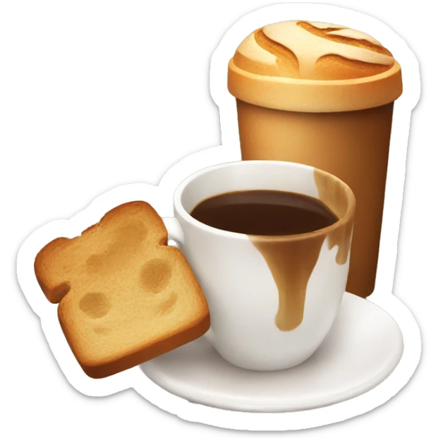 Coffee with bread sticker