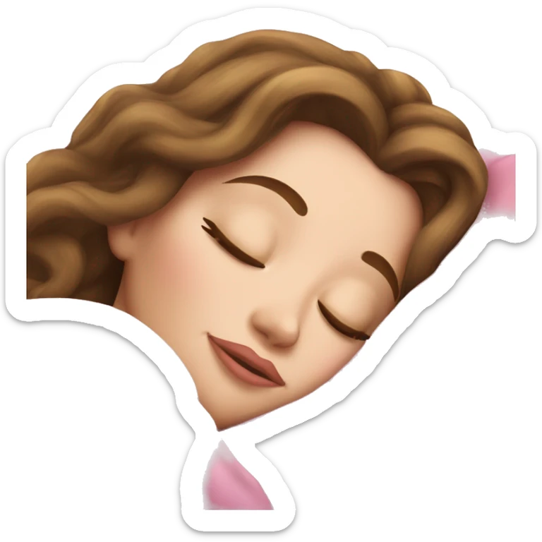 sleeping beauty brunette white girl sticker