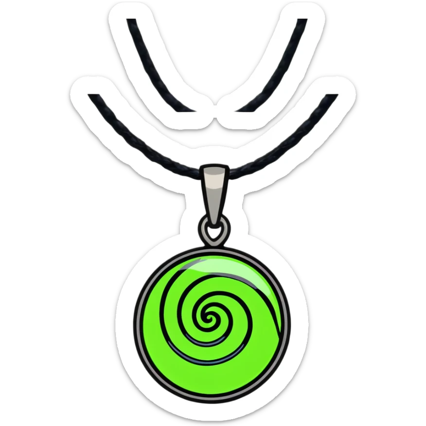 Moana's necklace with heart of Te Fiti green spiral stone sticker