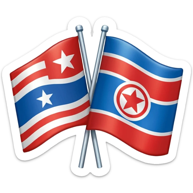 About a emoji flag combination with Puerto Rico + North Korea emoji flag combination flag hack as a flag sticker