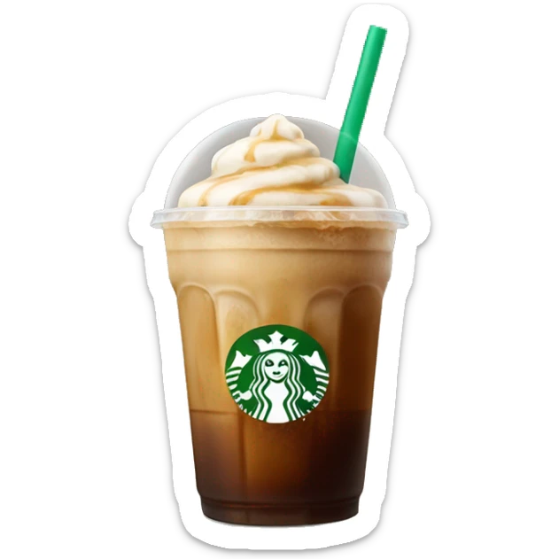 Starbuck ice coffee with ice cubes sticker