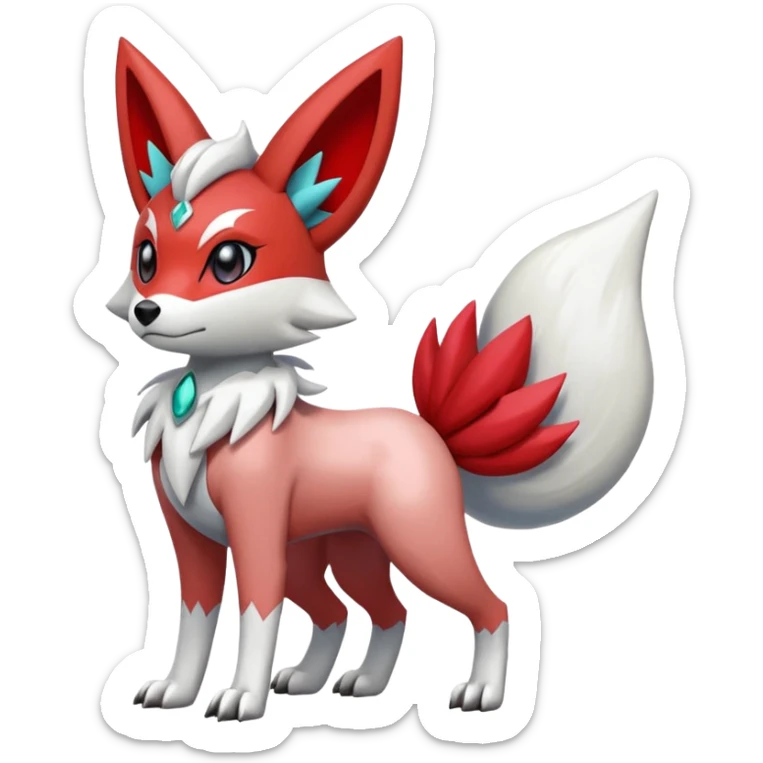 Meloetta-Lycanroc-Zangoose-Pokémon-Fakémon-fusion-hybrid-creature sticker