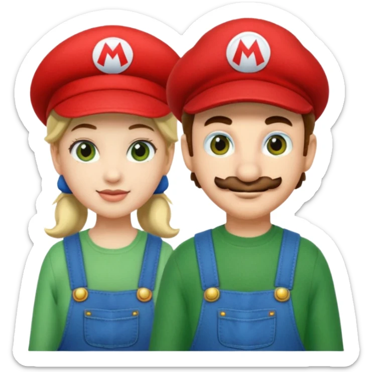 mario and luigi - one is a girl and one is a normal mario bro sticker