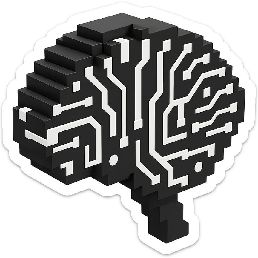 Make it voxel and bnw sticker