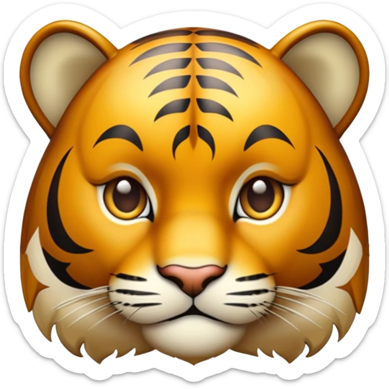 Generate a bold, playful emoji-style icon of a tiger eye with a subtle sparkle or glint, symbolizing sharp observation and quick, witty reactions. The eye should feel intense 




 sticker