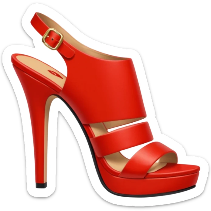 poked out over 2 cm the edge of her high-heeled sandals. sticker
