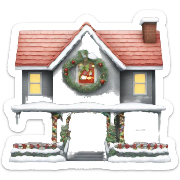 Christmas house sticker