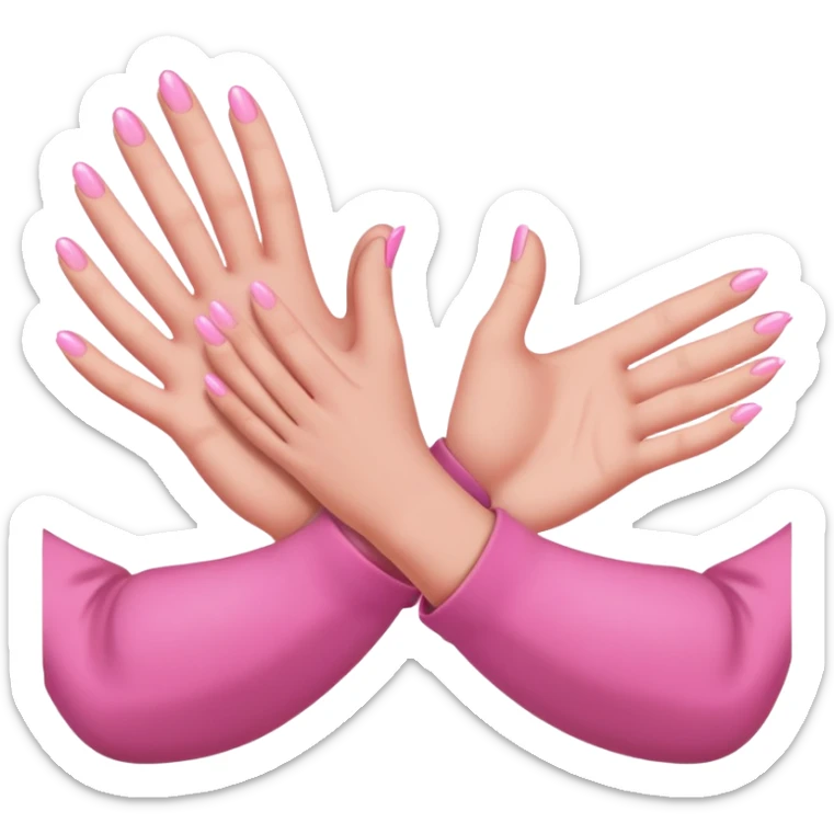 Do this emoji in pink 🙏 the sleeves pink but the hands skin color sticker