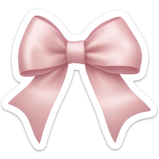 light pink ribbon bow sticker