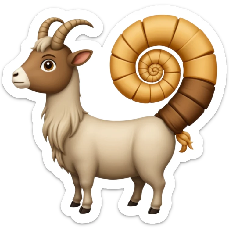 capra a 4 zampe in piedi ornata e vestita con oggetti sfarzosi sticker