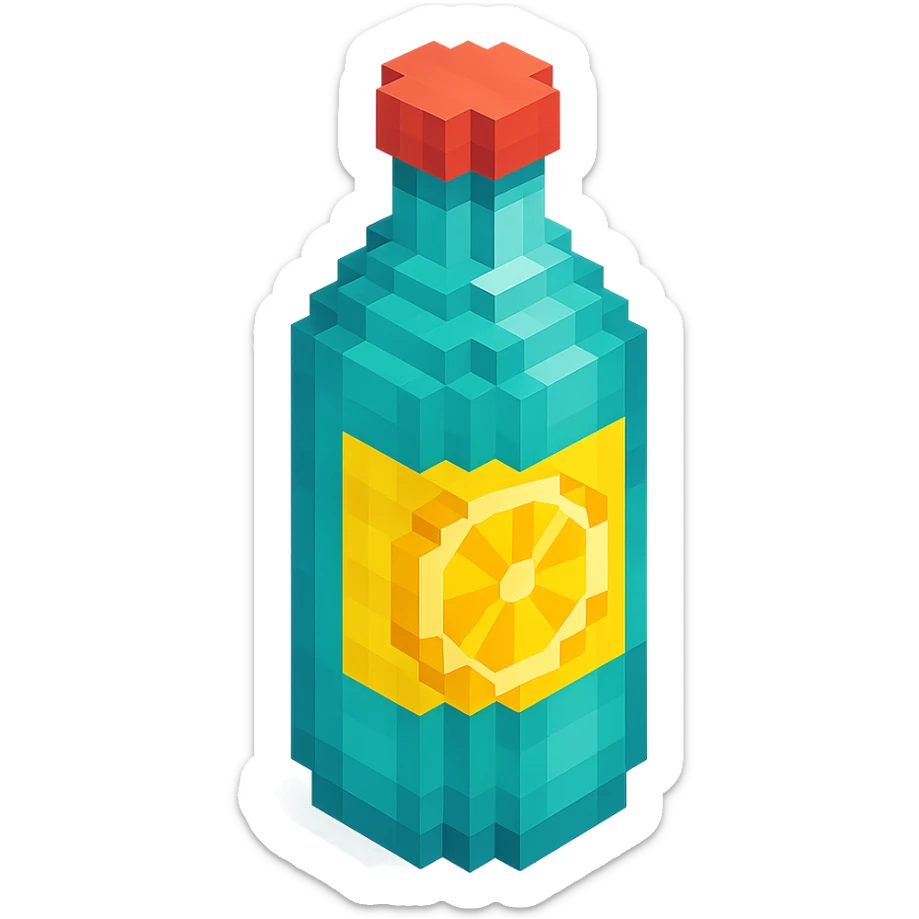 Borjomi lemonade bottle with a lemon slice on the label sticker