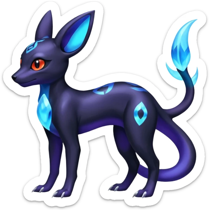 Shiny Aural Umbreon-Amaura-Salandit-Fakémon-fusion (full body) sticker