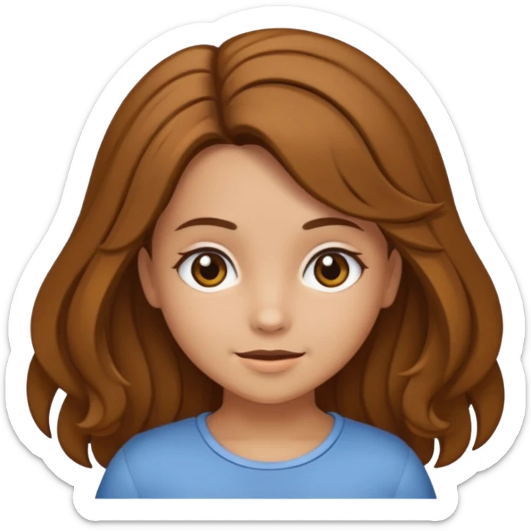 Gostaria que gerasse vários emojis de menina do cabelo cacheado grande, um castanho claro sticker