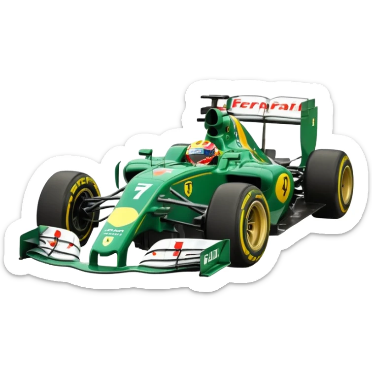 green and yellow ferrari f1 bell lewis hamilton helmet sticker
