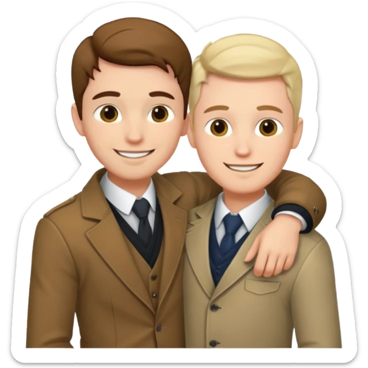 Boyfriend looks great. I'm white and I'm a man. We are gay couple sticker