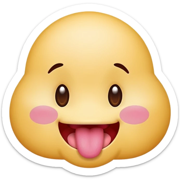 tongue out emoji kawaii face cute face :3 tongue out silly and fun adorable emoji sticker