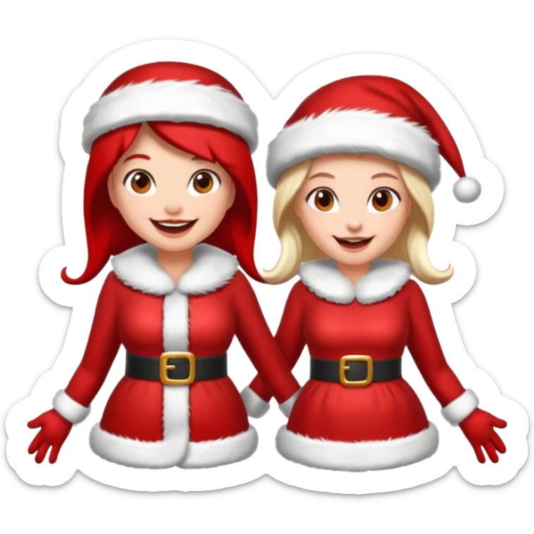 Make an emoji of a couple but as Santa Claws and female Santa Claws sticker